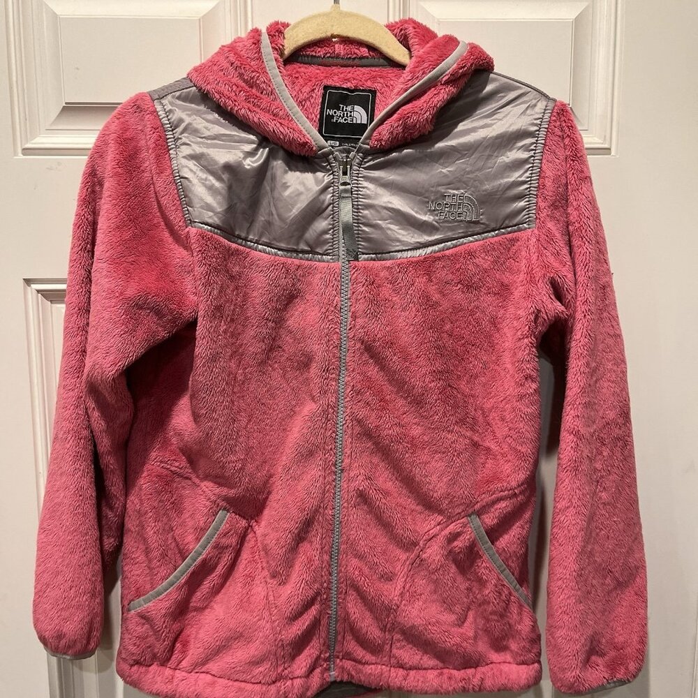 The north face fuzzy jacket pink